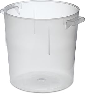 Carlisle 060530 BPA-Free Bains Marie Round Storage Container, 6 Quart, Clear