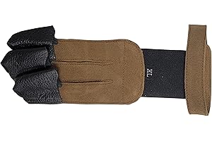 SOUTHLAND ARCHERY SUPPLY SAS Leather Traditional 3 Finger Archery Shooting Gloves for Recurve or Compound Bow - Hunting Target Protective Finger Tab Three Finger Guard for Adults, Men Women and Youth