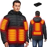 Heated Jackets for Men with 16000mAh Battery Pack Included, Electric Mens Heated Coat Hoodie for Winter
