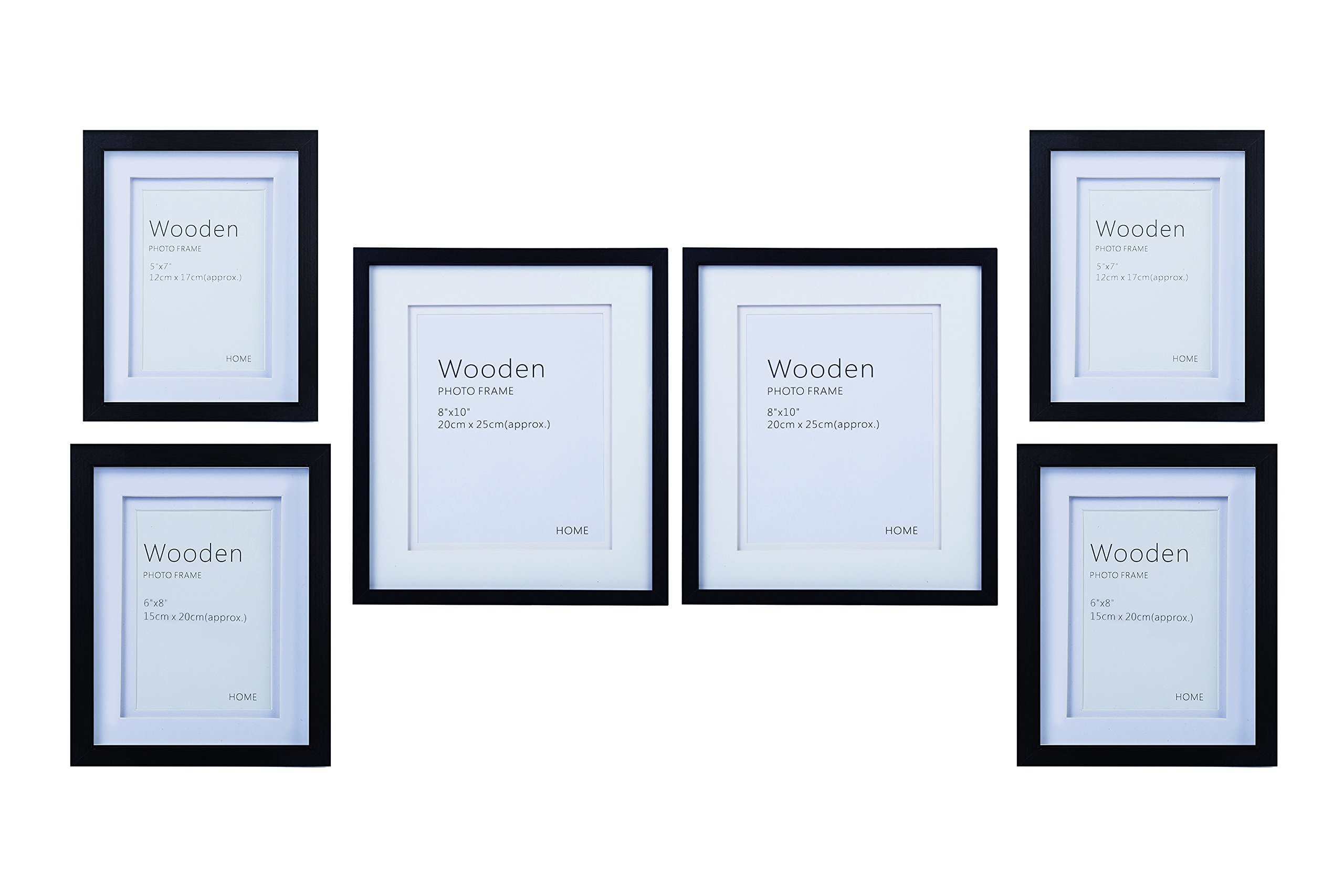 Slate & Rose Photo Frame, MDF, Black, 25cmx20cm