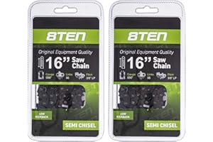 8TEN Chainsaw Chain for Husqvarna 136 137 141 142 240 Echo 501847052 Echo 91PXL52CQ 16 inch .050 3/8 56DL 2 Pack