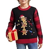 LUBOT Ugly Baby Boys' Girls’and Toddler Long Sleeve Wintertime and Holiday Parties Knitted Sweater Gingerbread Man 7T(6-7 Years)