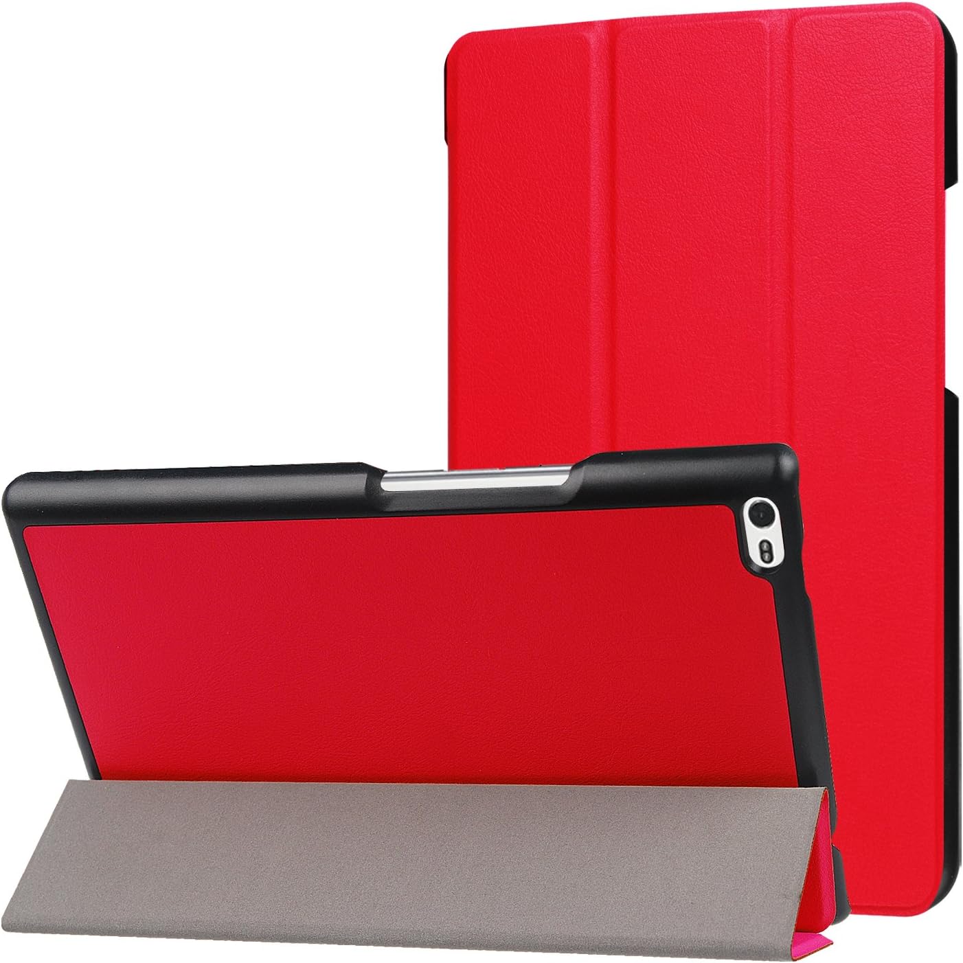 Claelech 8.0 Inch Case Lenovo Tab 4, Strong Magnetic Slim Light Weight PU Flip Leather Stand Cover for Lenovo Tab 4 8 TB-8504F TB-8504X 2017 Release Tablet Case (Red)