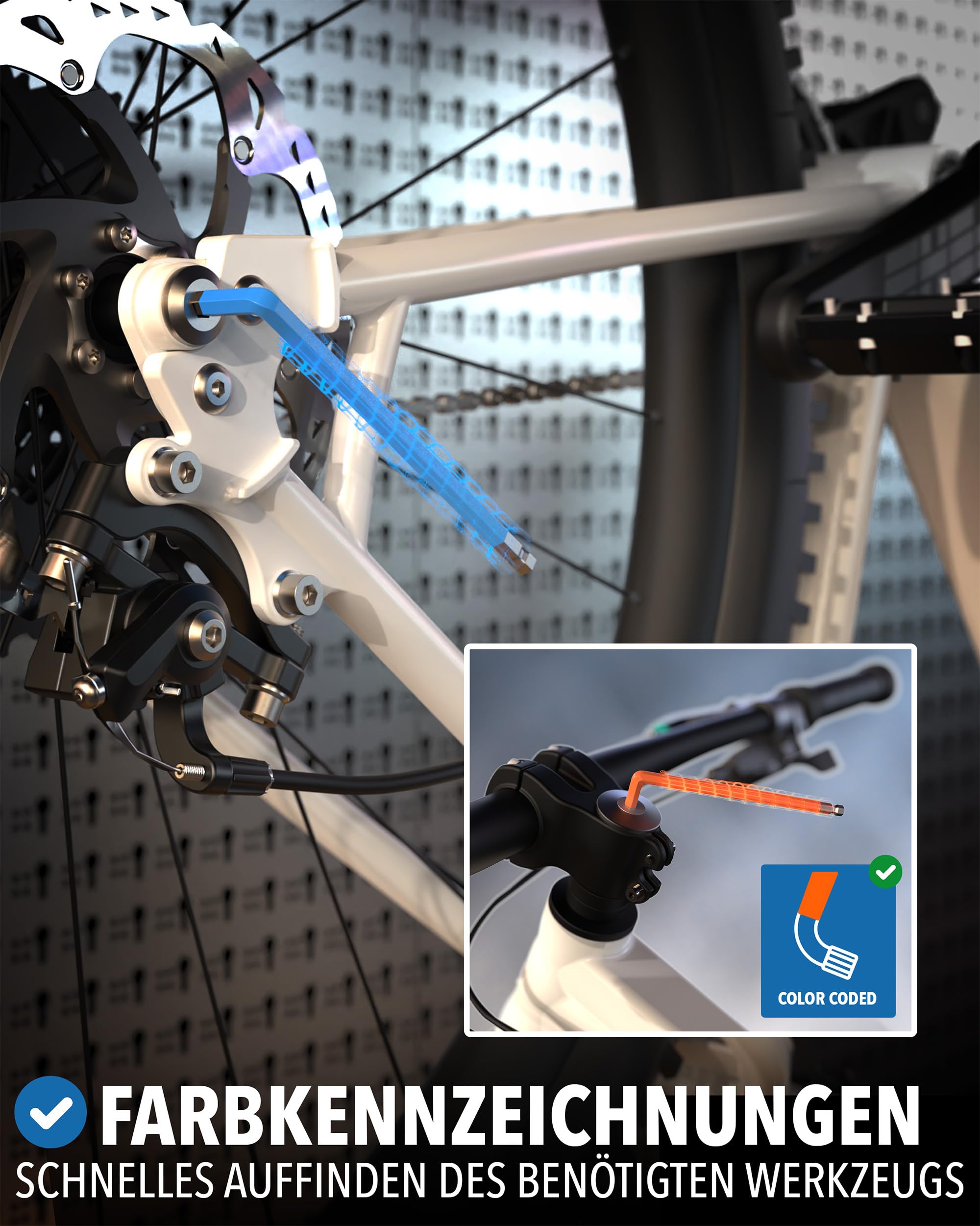 STONE REEF Innensechskantschlüssel Set 13tlg. [inkl. Kugelkopf] - 1,27-10mm Sechskant Multicolour Satz, Sechskantschlüssel Set für Handwerker, Winkelschlüsselsatz 3