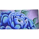 Anna by Anuschka Women's Handpainted Leather Ladies Wallet Snap Button Closure