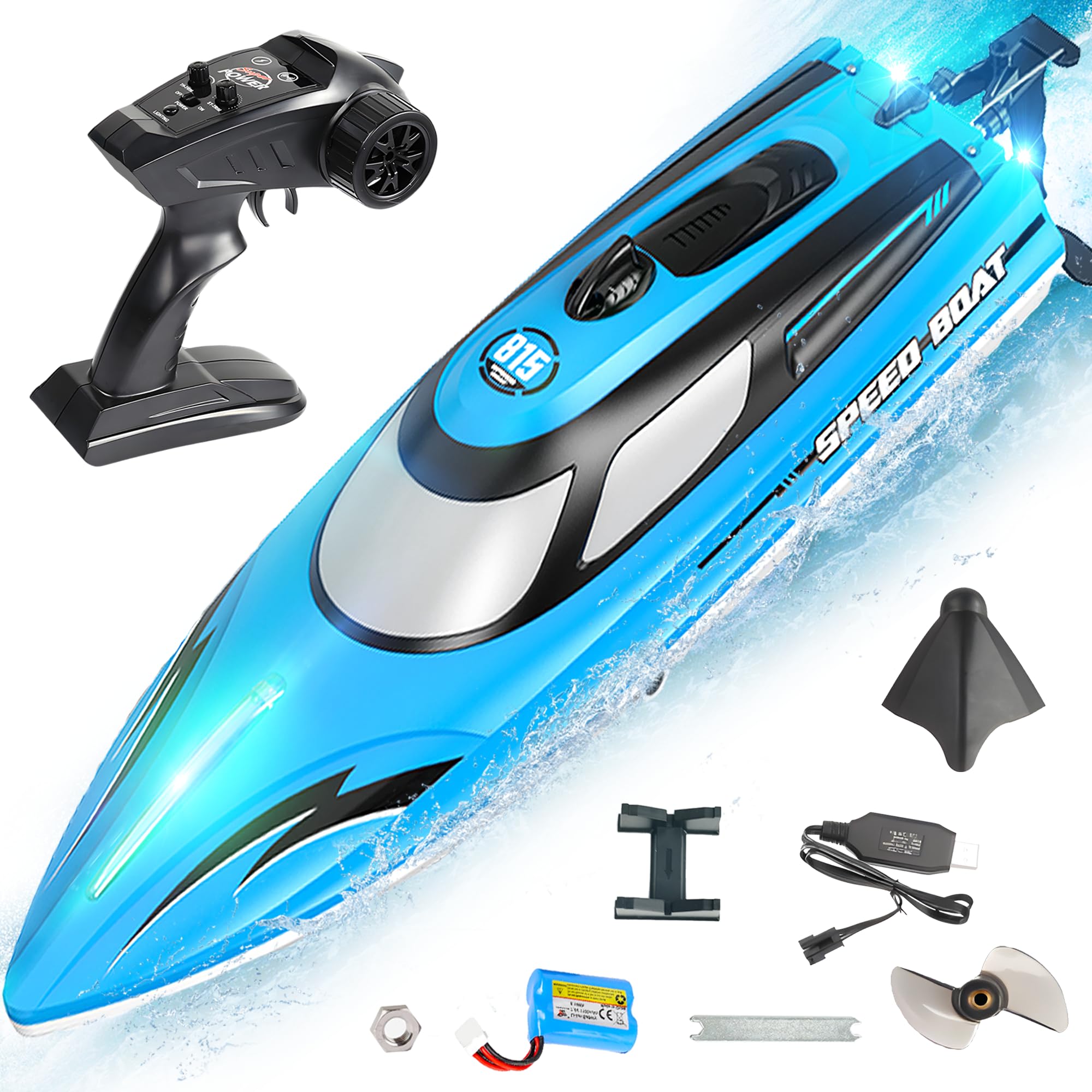 Photo 1 of ******************MISSING BATTERY****************************
BEZGAR RC Boat, 14 inch Remote Control Boat for Kids and Adults, 25 KPH Fast RC Speed Boats with 1100mAh Battery, Ideal Waterproof Toy Boats for Lakes & Pools - HJ815 Blue