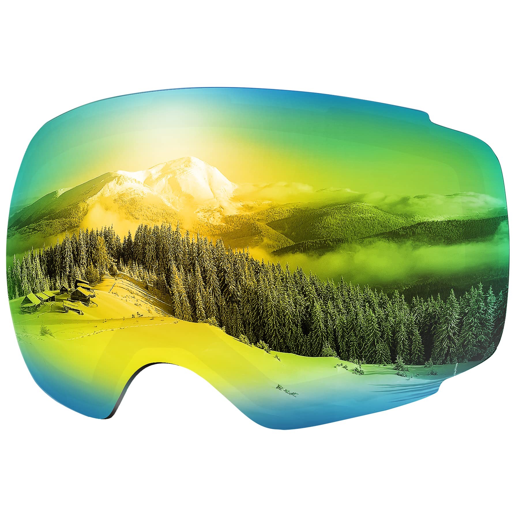 OutdoorMaster Ski Goggles PRO Replacement Lens (VLT 13% Gold Lens with Free Carrying Pouch)
