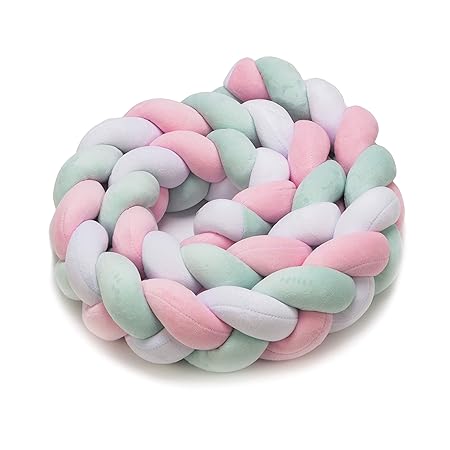 Bettschlange Geflochten Zopfschlange Bettschlange - Babybettschlange 210 cm Babybett umrandungen Nestchenschlange für baby Be