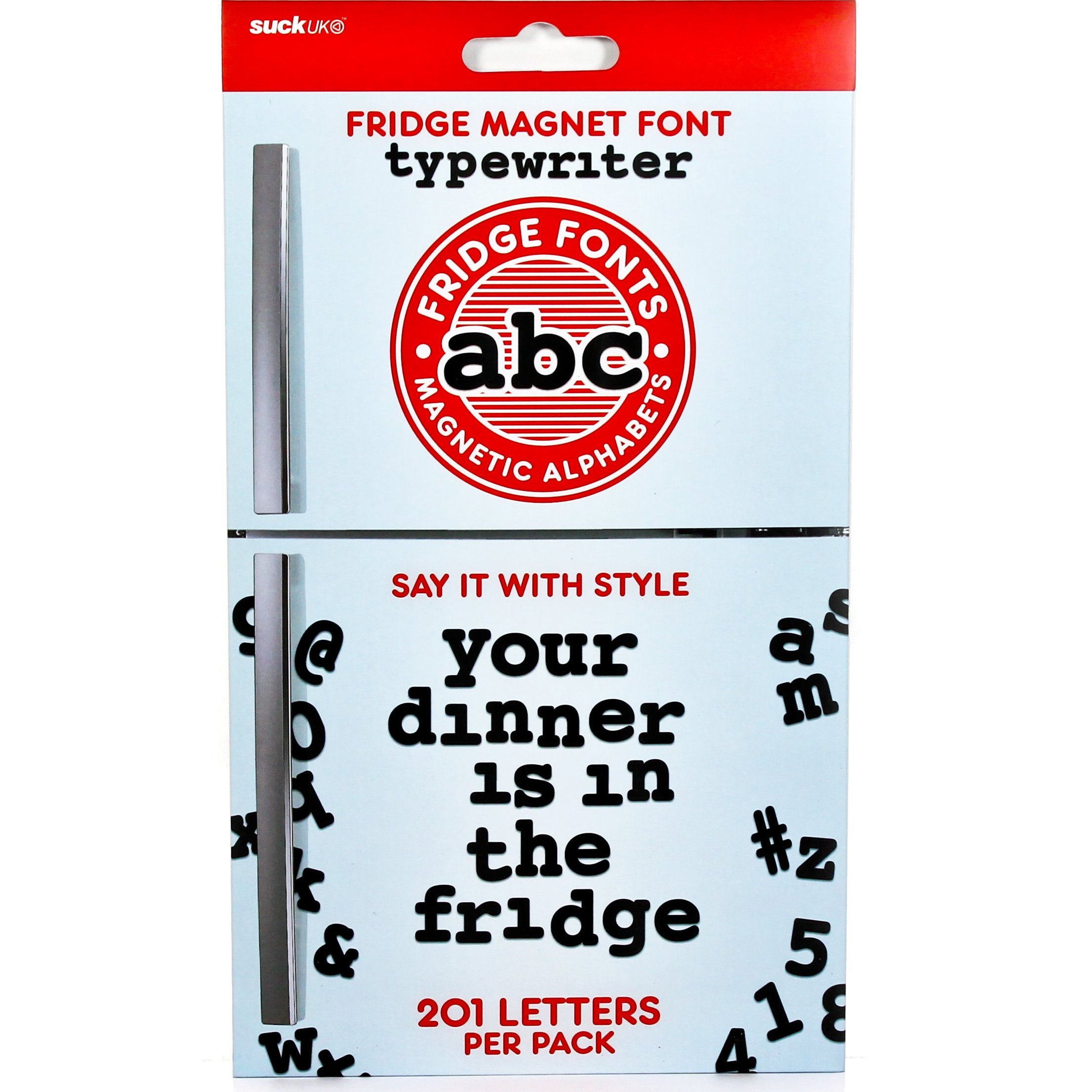 Suck UK Magnetic Letters | Fridge Magnet Letters | Magnetic Numbers | Alphabet Magnets | Letter Magnets And Numbers | Kitchen Magnet | Typewriter Fonts | Message Board Letters | Fridge Decor - Black