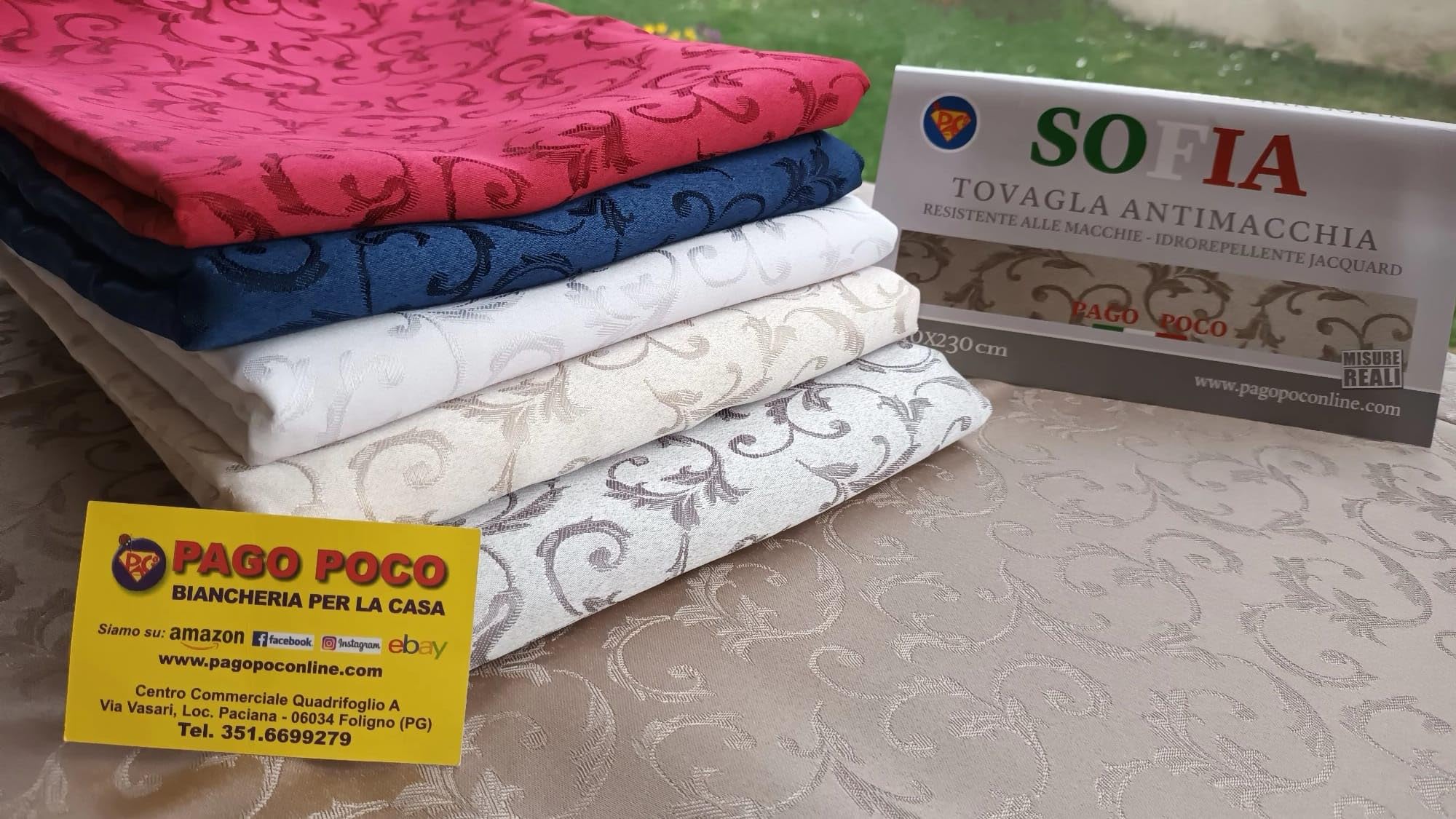 Pago Poco Tablecloth or Table Cover Rectangular Stain Resistant Solid Colour 140 x 240 cm 100% Water Repellent New 2022!!! (140 x 240, Blue)