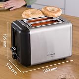 Bosch DesignLine 2-Slice Toaster Stainless Silver Black view 3