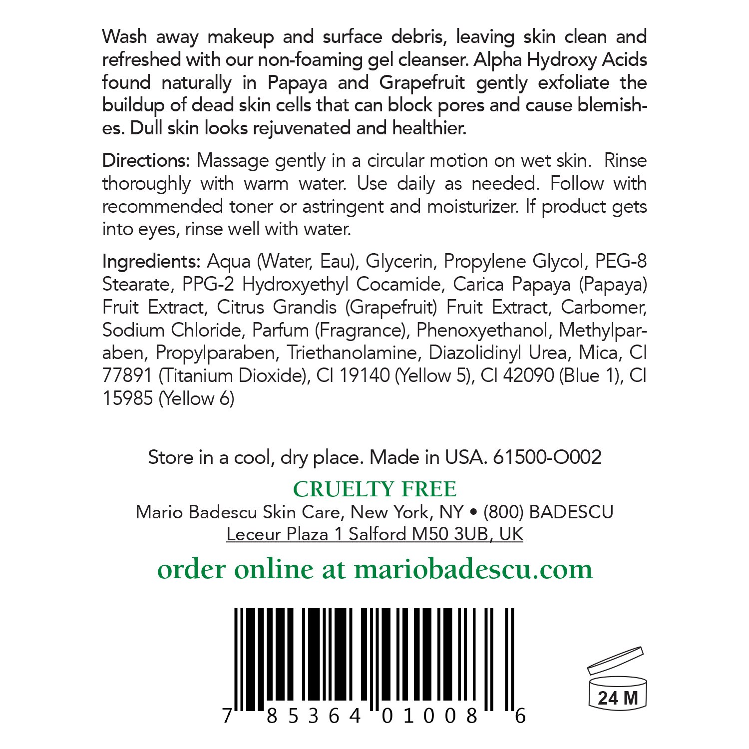Mario Badescu Enzyme Cleansing Gel, 16 Fl Oz: Premium Beauty