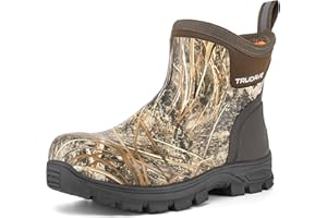 Trudave Men's Rain Boots Waterproof Garden Shoes, Ankle Rubber Work Boots, Camp Outdoor Snow Mud Boots for Farming, Hunting, Lawn Work, Size 7-14