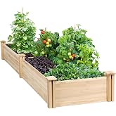 Yaheetech Raised Garden Bed Wooden Planter Box for Vegetables/Flowers, Wood | Fir wood raised bed offers easy assembly, and a practical space for growing vegetables, herbs, and garden plants.