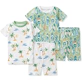 Burt's Bees Baby Unisex Organic Cotton Short Sleeve &amp; Shorts PJ Set, 2-PC | Snug fitting, yet comfy warm weather pajamas sets are made in our classic rib fabric