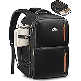MATEIN Personal Item Travel Backpack 18x14x8 with Shoe Compartment Detachable, Expandable Underseat Backpack for Spirit Airlines Fit 17" Laptop, Airplane Approved Carry on Bag Luggage Mochila with USB