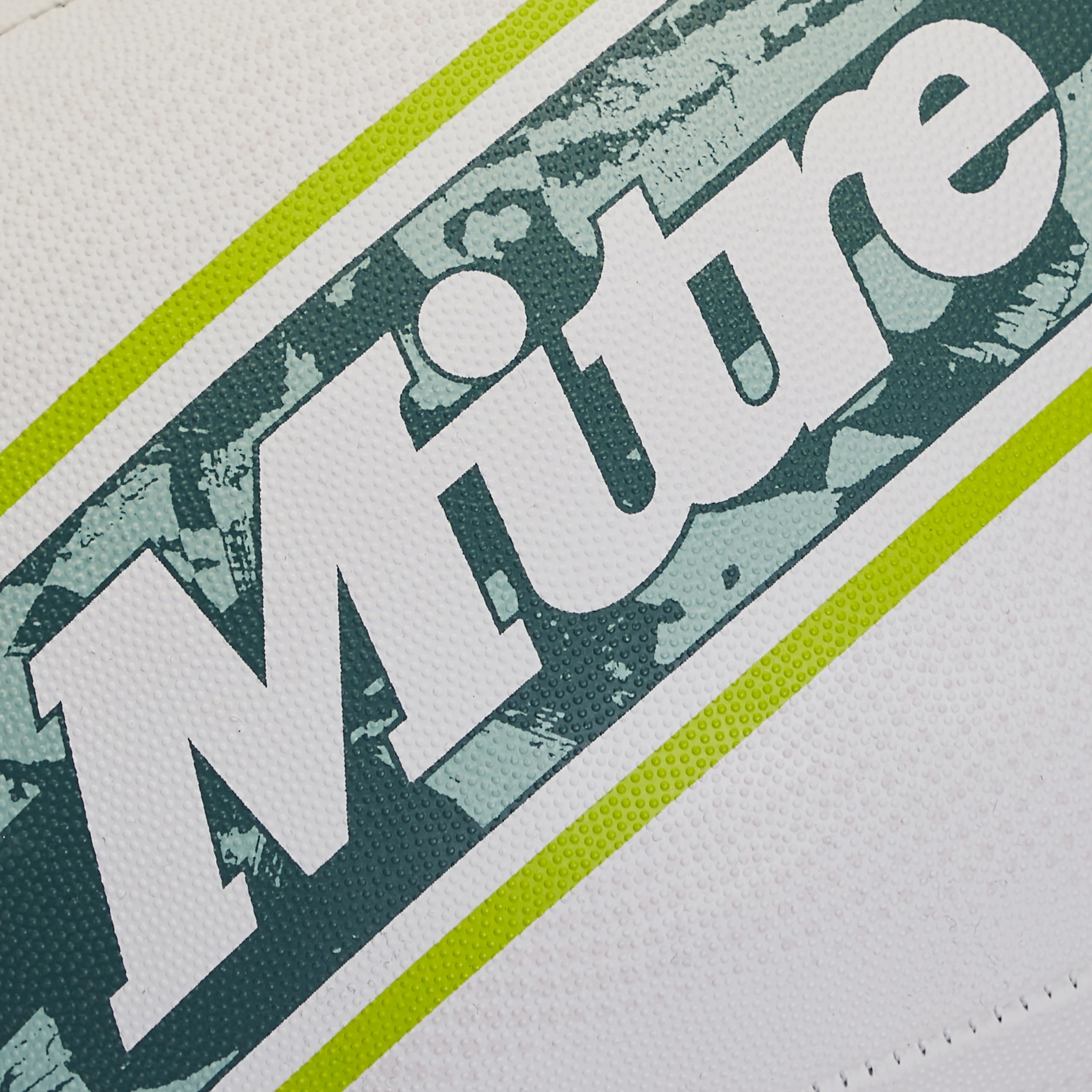 Mitre Sabre D4P Rugby-Ball | Extrastarkes Futter | Volle Gewicht | Sehr beliebt Rugbyball, Weiß/Mint/Limette, 5 5