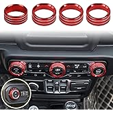 Voodonala Air Conditioner Headlight Center Consoles Switch Knob Cover Trim for 2018-2026+ Jeep Wrangler JL JLU Gladiator JT 4