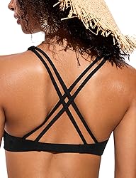 CRZ YOGA Womens V Neck Bikini Tops Twist Front