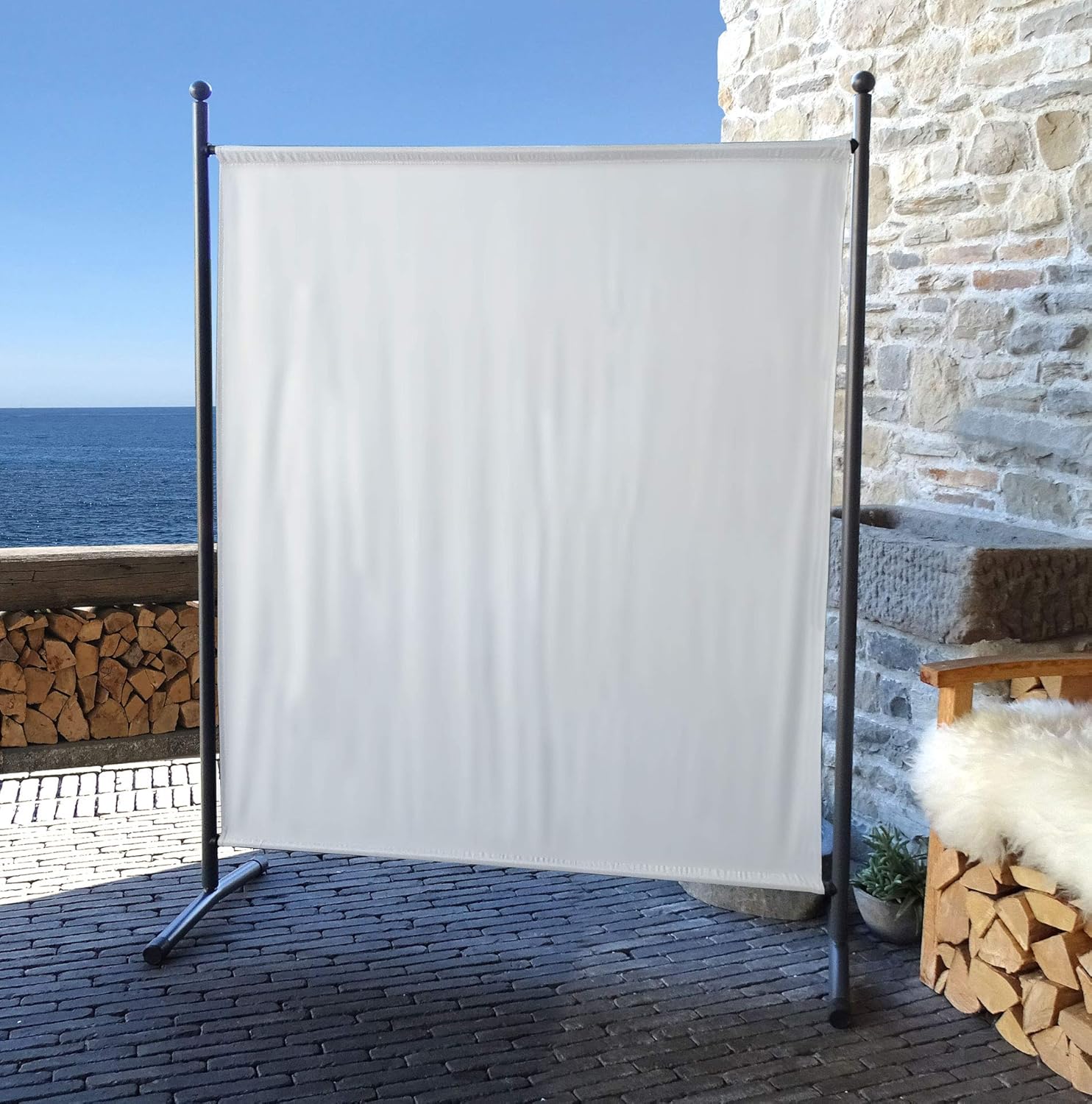 QUICK STAR Paravento Pieghevole 6 Parti 340x165cm - Divisorio Da Giardino O Balcone Per Privacy In Poliestere - Foto 8