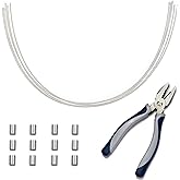 TetherTies Cable Organization, DIY Tether Kit - Customizable Cable Tethers for Computers, Adapters &amp; Dongles - Easy Self Installation Tether Cables with Free Crimping Tool (Silver 5 Pk, 12 inch)