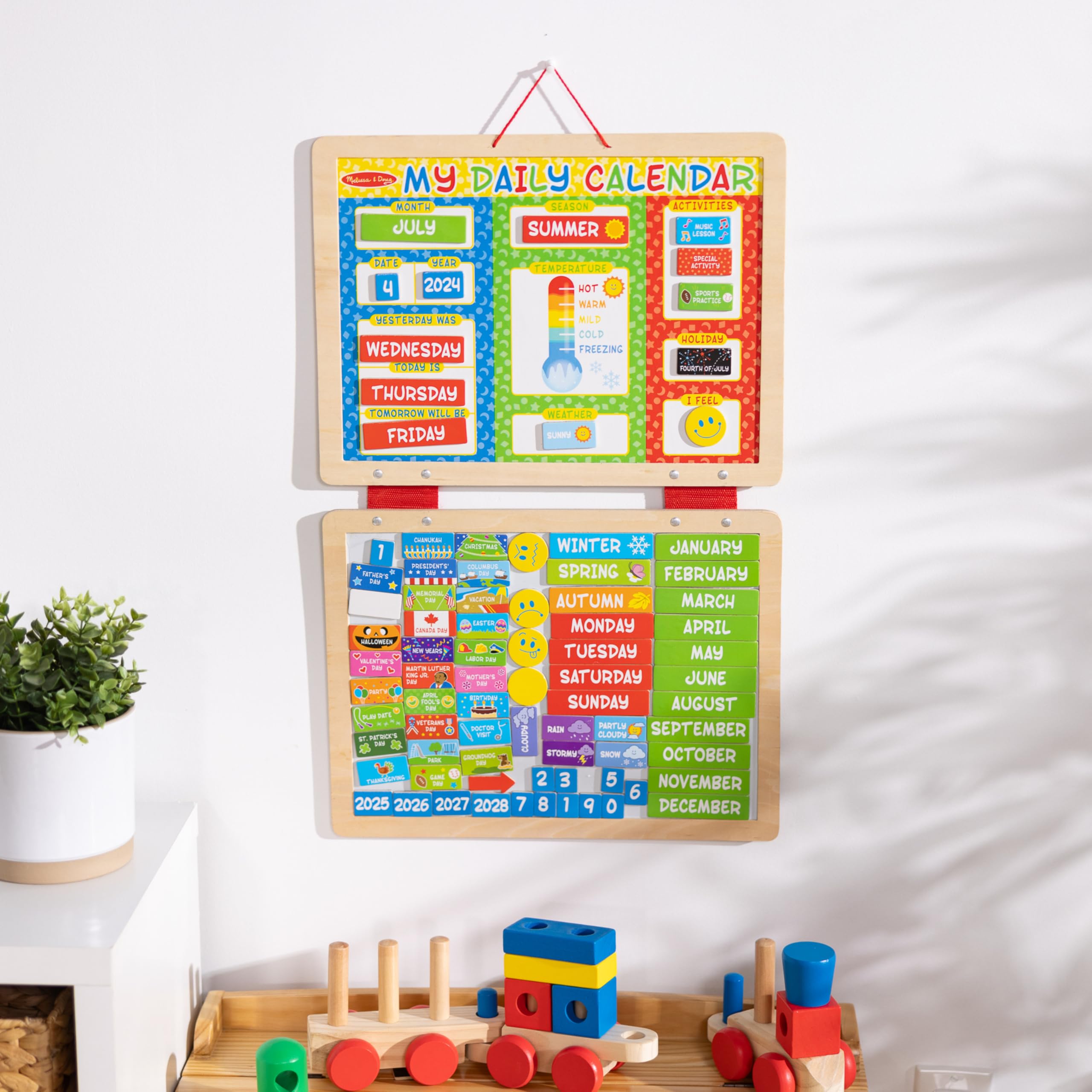 Melissa & Doug My First Daily Magnetic Calendar - Activities Calendar for Kids, Weather and Seasons Calendar for Preschoolers and Kids Ages 3+