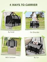 pecute Pet Carrier Bag Cat Carrier Handbag Portable Dog Travel Breathable Mesh view 8