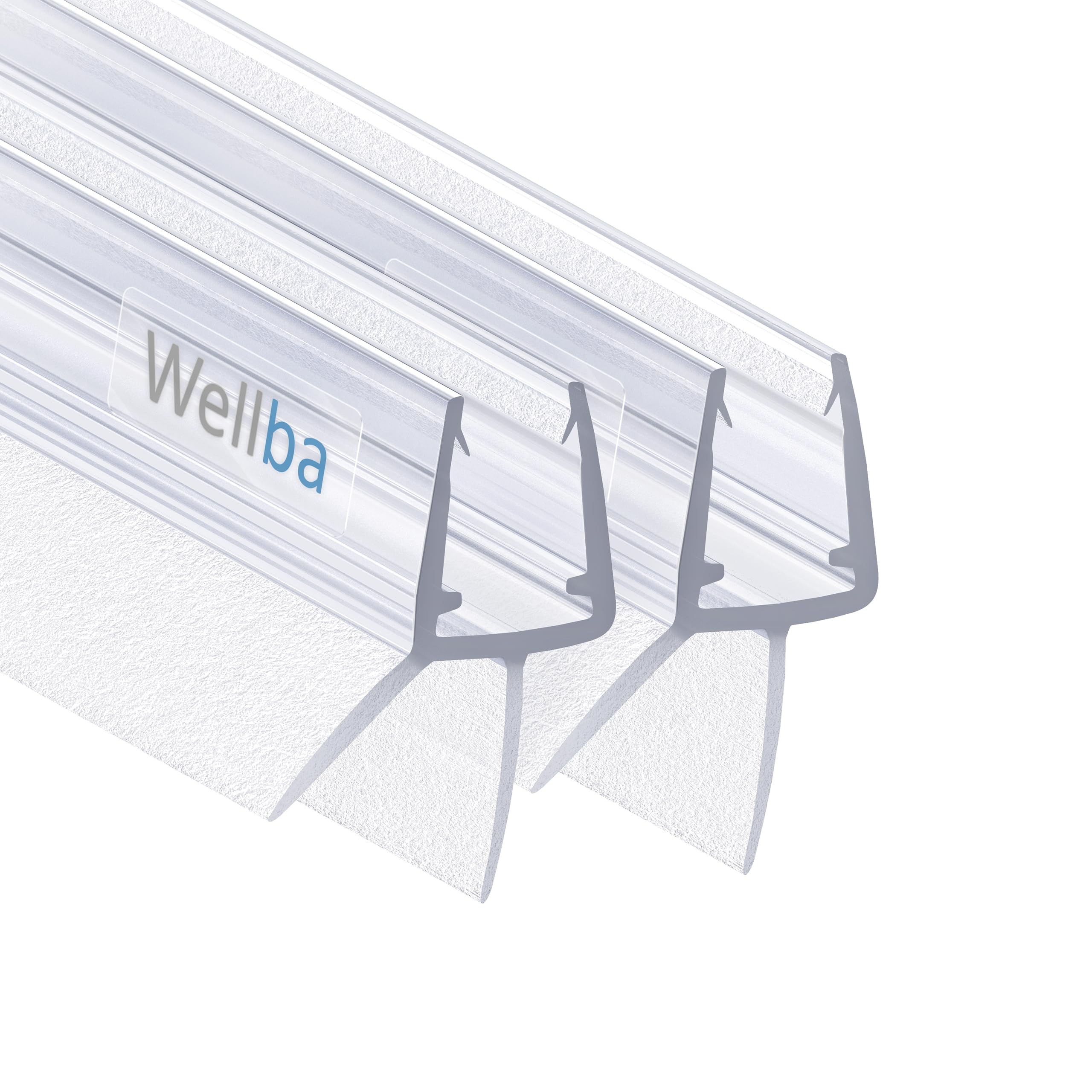 Wellba Premium shower door seal (2 x 80 cm) for 6 mm, 7 mm, 8 mm glass door thicknesses, water-repellent shower seal or shower cubicle seal with optimally arranged rubber lips.