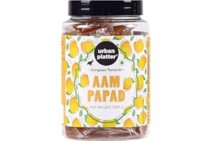Urban Platter Aam Papad | 17.64 Oz (500g) | Indian Mango Fruit Leather | Sweet & Tangy Snack | Made from Real Mango Pulp | Soft, Chewy & Delicious Candy | Vegan & Preservative-Free