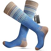 OutdoorMaster Merino Wool Ski Socks for Men & Women, Unisex Thermal Winter Warm Snowboarding Socks for Cold Weather