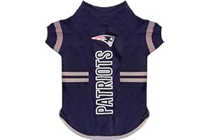 Pets First NFL New England Patriots Dog T-Shirt, Football Dogs & Cats Shirt - Durable Sports PET TEE - 3 Sizes, NFL PET Outfit, Reflective TEE Shirt in Team Color, Cool Football Dog Tee