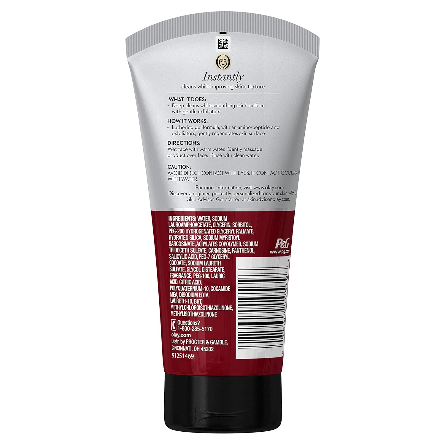 Facial Cleanser by Olay Regenerist, Detoxifying Pore Scrub & Exfoliator, 5 Oz (Pack of 3): Beauty
