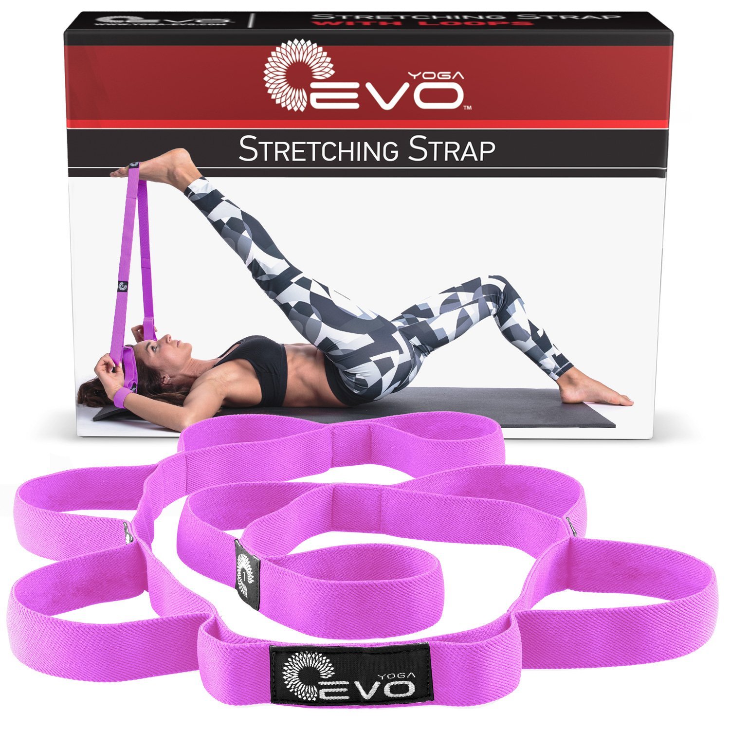 Yoga Strap for Stretching Physical Therapy, Purple eBay