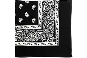 MDSTYLE 100% Cotton Bandana for Men & Women 22" x 22" Paisley Pattern Handkerchief Headband Scarf