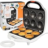 MasterChef Mini Pie &amp; Quiche Baker, Make 6 Small Pies or Quiches in Minutes | Non-stick Cooker with Dough Cutting Circle for Easy Measurement &amp; Filling, Must Have Machine for Desserts &amp; Appetizers, Gift