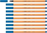 STABILO point 88 Fineliner Pack of 10 Light Blue 0.4mm Hexagonal