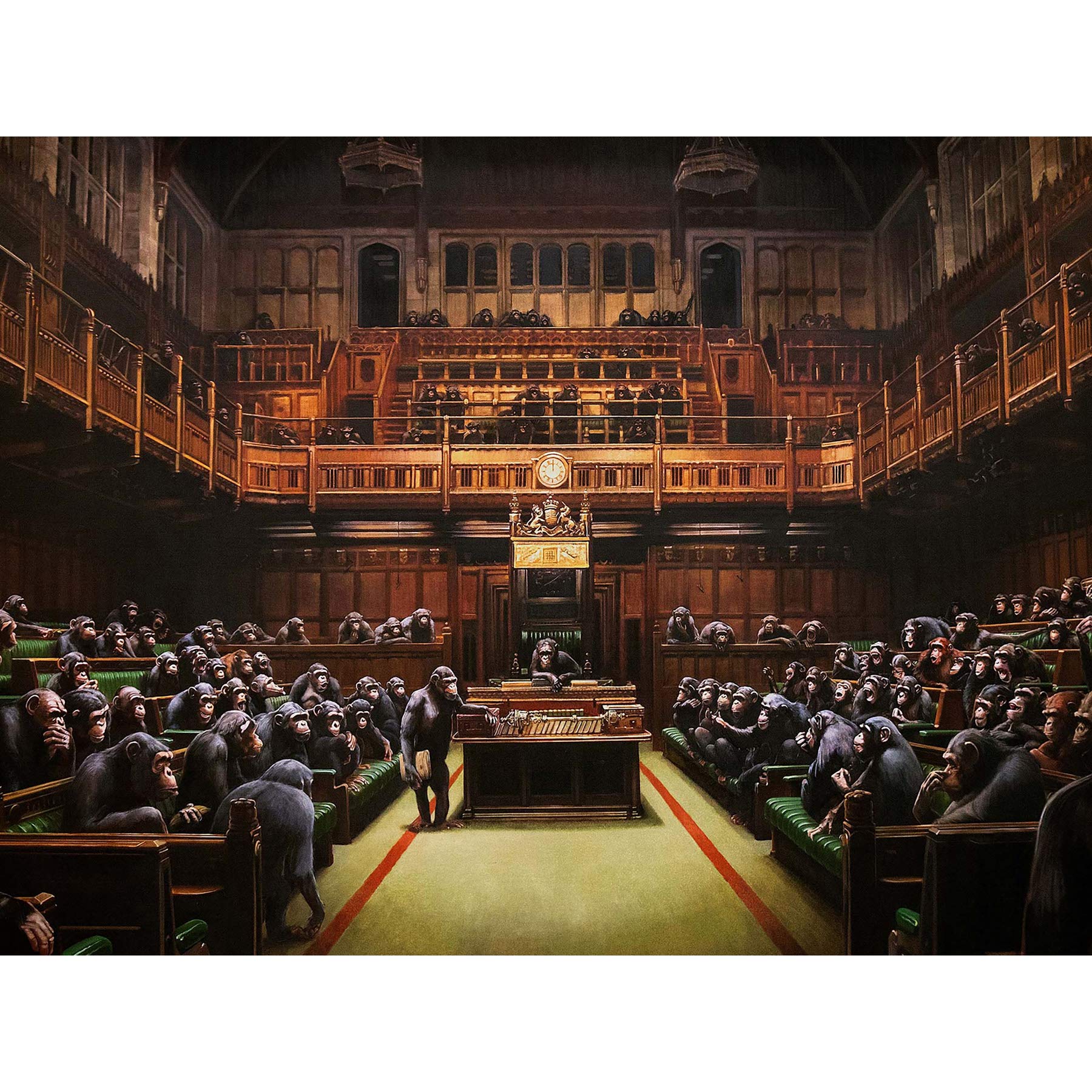 Artery8 Banksy Devolved Parliament Graffiti Brexit Painting Premium Wall Art Canvas Print 18X24 Inch
