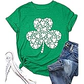 St Patricks Day Shirts for Women Shamrock Tshirt Casual Graphic T Shirt Irish Tee Tops