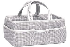 Trend Lab Gray Storage Caddy, Gingham Seersucker