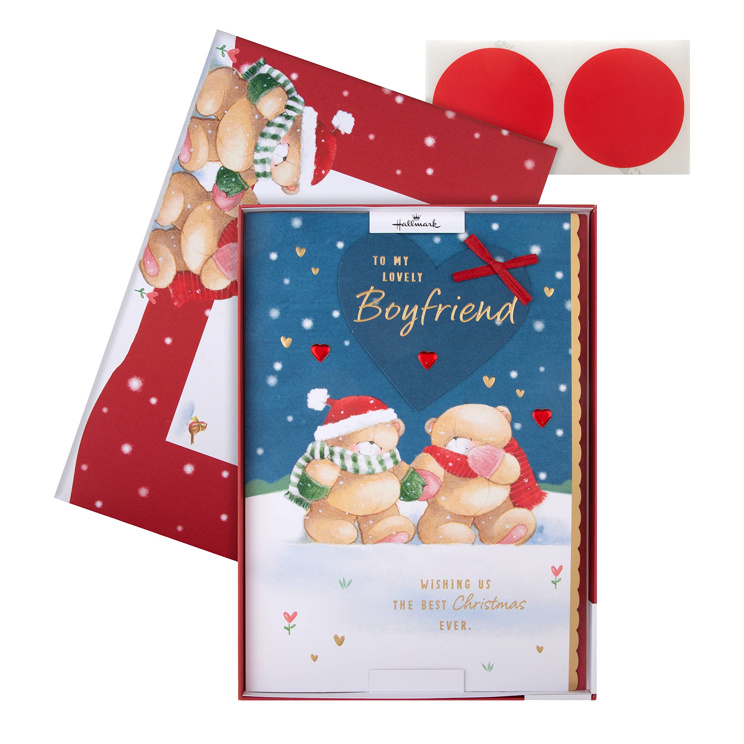 Hallmark Boxed Christmas Card for Boyfriend - Classic Winter Scene with Tree Design