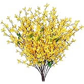 GhuaH 2 Pcs Artificial Forsythia Branches Yellow Silk Spring Flowers Artificial Orchids Flowers Fake Jasmine Faux Forsythia Stems for Home Wedding Indoor Outdoor Party Table Floral Arrangement Decor