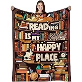 HEIFAM Book Lovers Gifts for Women, Librarian Gifts for Reader, Bookshelf Blanket Gifts for Reading Lover Bookish Reader, Gift on Christmas Birthday Graduation, Reading Blanket, 50"X60"