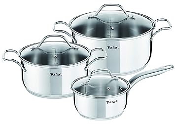 Tefal Intuition A702S685 Set 3 piezas incluye 1 cazo 16 cm y tapa, 1 cacerola 20 ...