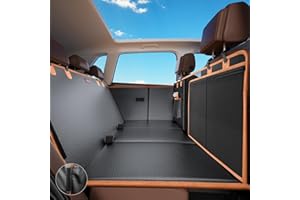 FURTIME Dog Car Seat Cover for Back Seat, Upgraded PU Leather Back Seat Extender with Hard Bottom Holds 400LBS, Waterproof Anti-Scratch, Large Space Back Seat Cover for Car, SUV, Small Truck