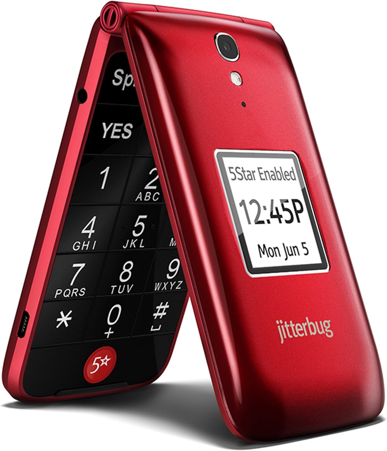 Jitterbug Flip Easy-to-use Cell Phone for Seniors (Red) by GreatCall