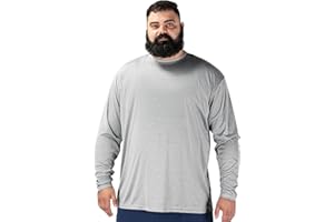 BRISIRA Mens Big and Tall Rash Guard Long Sleeve Swim Shirt– UPF 50+ Sun Protection, Cooling, Quick Dry, Lightweight 2XL-6XL