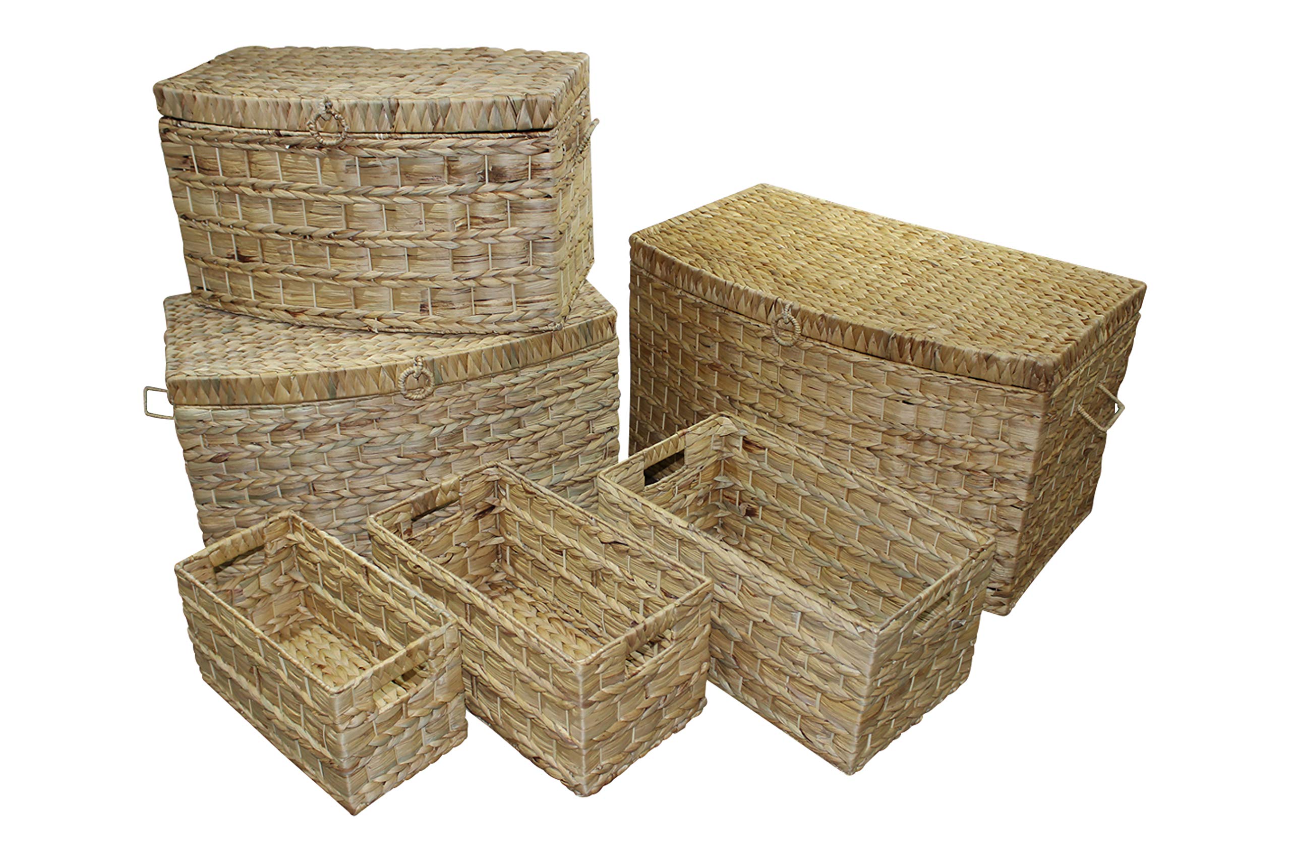 Premier Water Hyacinth Storage Baskets, Set of 6