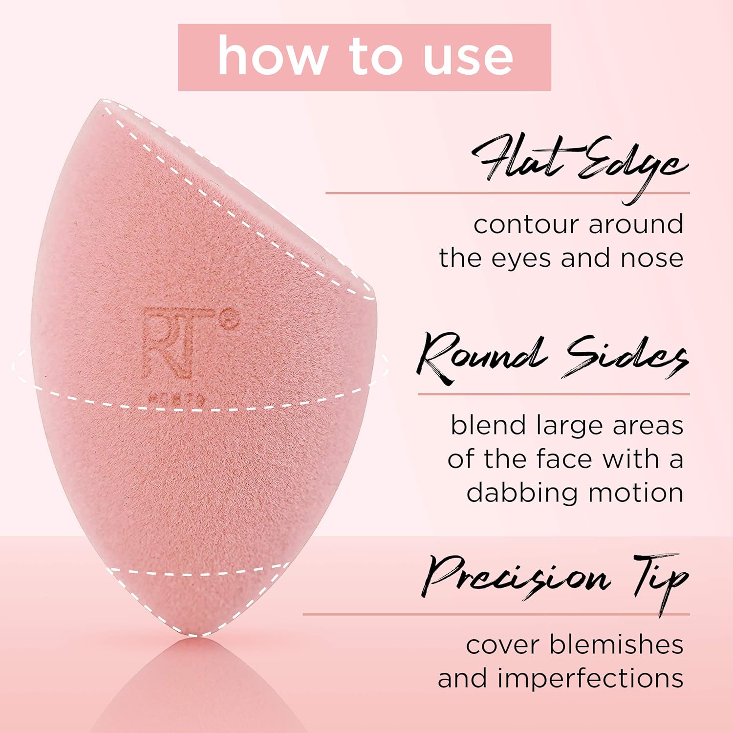 Real Techniques Cruelty Free Miracle Body Complexion Sponge, Ideal for Highlighters, Bronzers, & Body Makeup, for Streak Free, Precise Makeup Application: Beauty