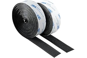 LEXETAP 3m Hook and Loop Tape with Adhesive, Heavy Duty Self Sticky Interlocking Tape, Sewing Fasteners for Handmade, Photo Frames, Mosquito Net, Carpets, Car and DIY, 1 inch * 10 Feet * 2 Rolls
