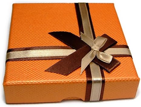 Amazon Co Jp Hinryo リボン四角箱 ブレスレット用 ケース プレゼント用 天然石 パワーストーン オレンジ 1個 おもちゃ